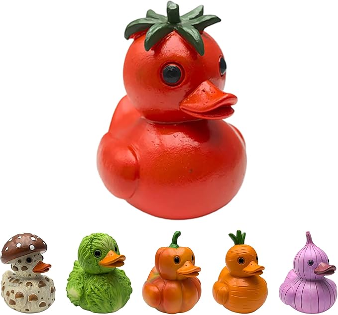 Whimsical Resin Shelf Sitter - 3 Inch Mini Decorative Sculpture for Office Desk Kitchen Living Room School - Creative Tabletop Ornament Gift with Exquisite Detailing (Tomato)