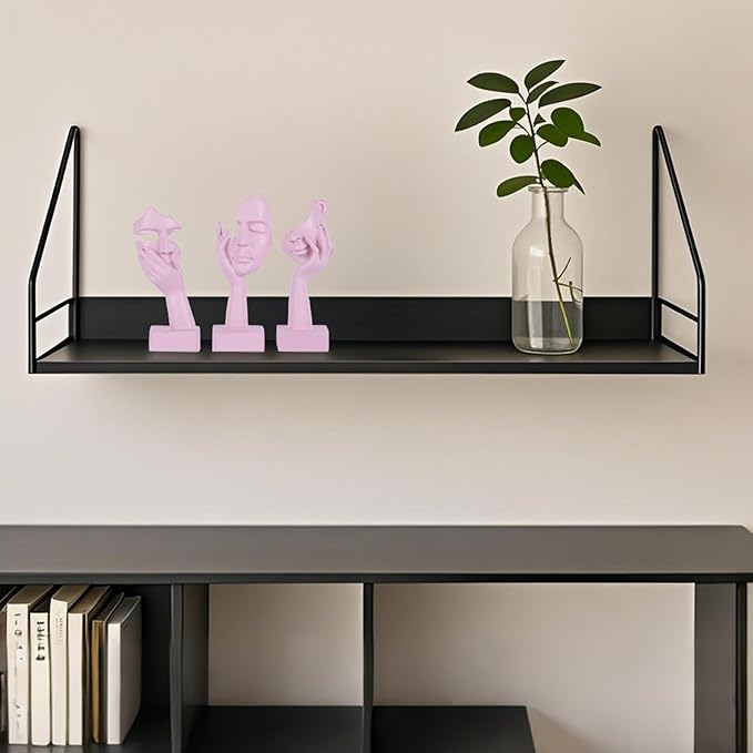 3 Pcs Thinker Small Statue Set - Pink Art Abstract Home Accent Figurines for Decor Woman Apartment Bookshelf Floating Shelf Coffee Table Office Desk Bathroom Counter Decor (3 Pcs Pink, 6")