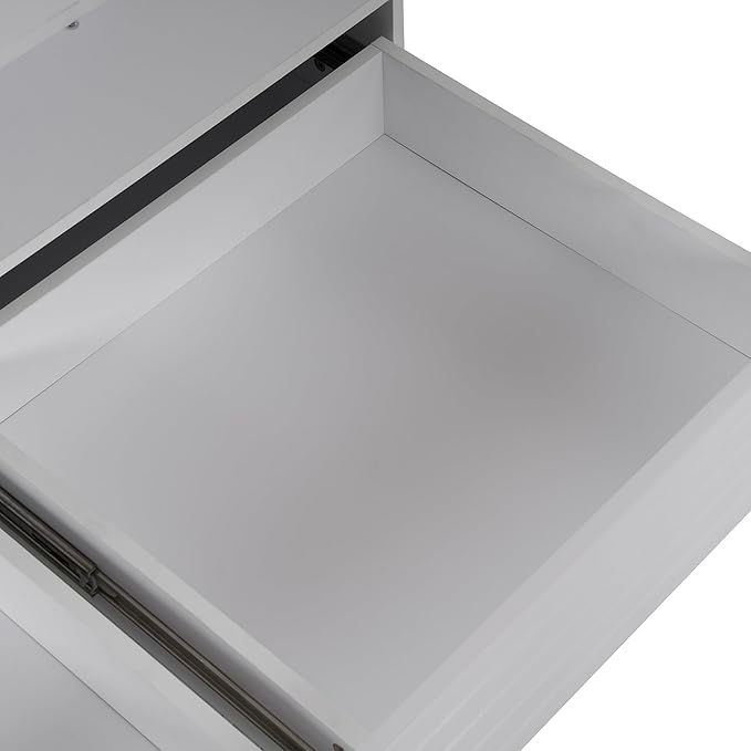 LED Coffee Table with 2 Large Drawers, 47.2" Multi-Color Adjustable Lighting & Ample Storage for Magazines for Living Room, Modern Rectangular Sturdy Engineered Wood Tea Table for Furniture, White