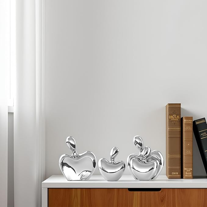 XMGZQ Mini Hugging Couple Statue Ceramic Lover Figurine Home Decor is a Romantic Gift for Her on Wedding Anniversary and Valentines, TV Stand Decoration Knick Knacks for Shelves (Silver)