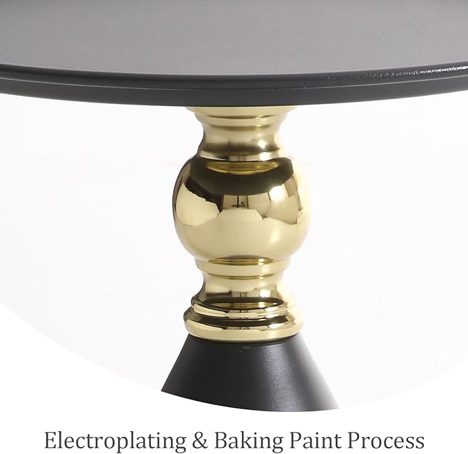 MSOBAIW Round Side Table Small Pedestal Table, Modern Circle Accent End Tables Living Room, Black Minimalist Drink Martini Tables for Small Spaces