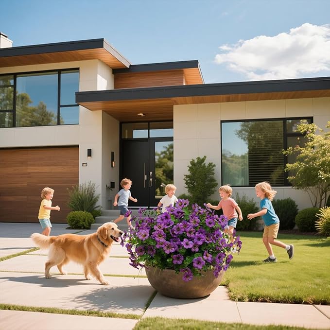 12 Bundles Artificial Flowers for Outdoor Indoor Fake Flowers UV Resistant Artificial Outdoor Flowers Fake Plants Beautiful Faux Flower for Porch Garden Home Patio Decor Home Wedding (Purple)