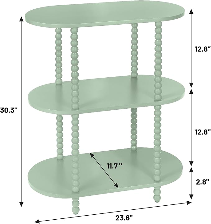 Console Table, Narrow Sofa Table with Storage Shelves, Skinny Side Table for Living Room, Bedroom, Entryway, Foyer, Hallway, Green