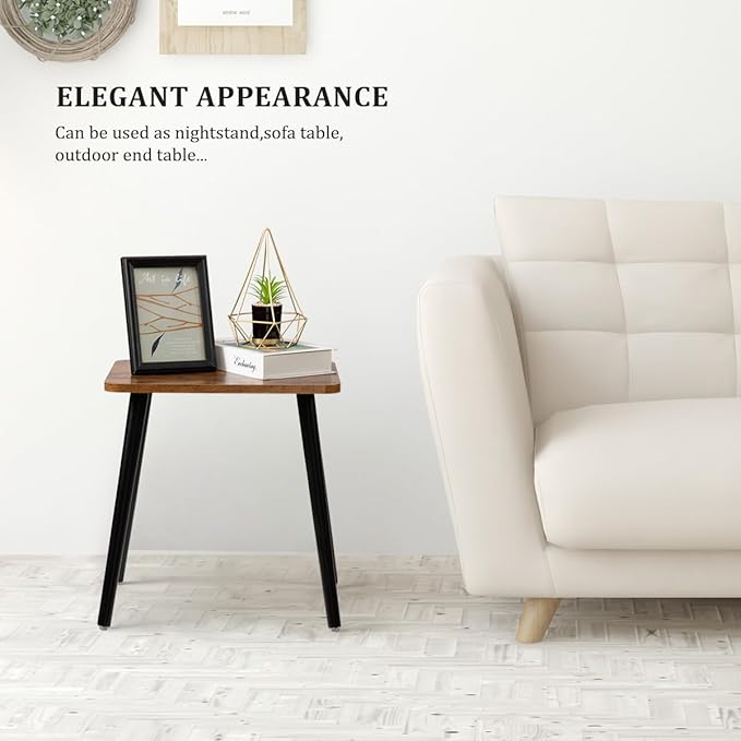 FORAOFUR Side Table, Rectangular Wooden Small End Table, Small Accent Table for Living Room, Bedroom and Balcony, Modern Side Tables for Spaces Home Decor, Easy Assembly