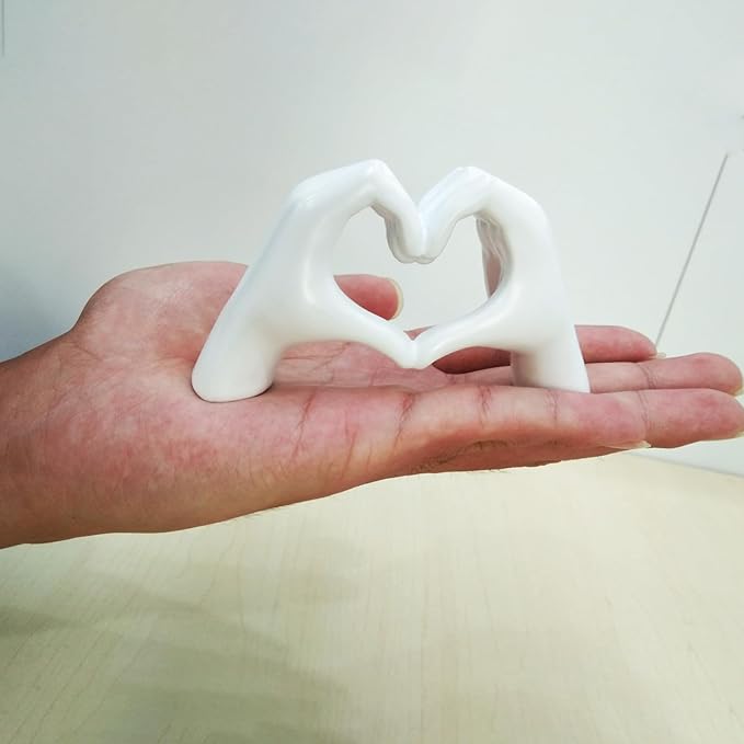 Small Heart in White Hands Statue - Elegant Gift for Weddings, Anniversaries & Mother's Day, Home/Office Decor,Heart Hands Sculpture
