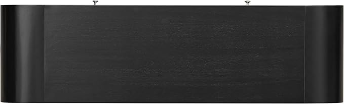 kevinplus 54.3'' Rustic Wood Console Table Sofa Table with Fluted Drawer Storage for Entryway, Modern Elegant Design & Curved Edge, Easy Assemble, Black