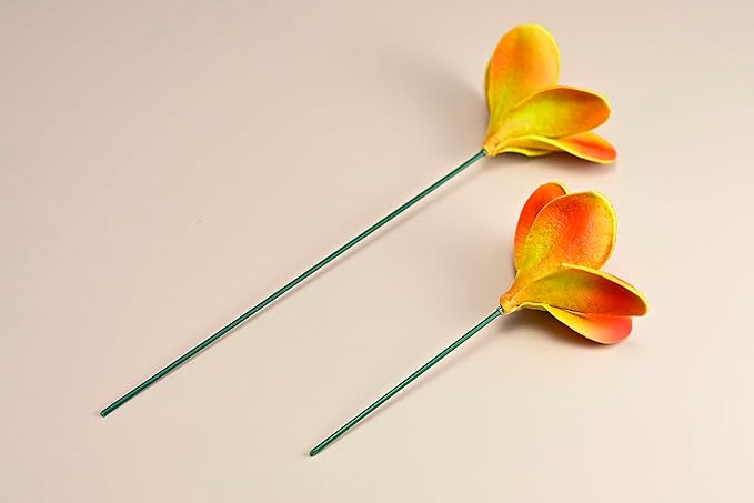 Birthday Gifts for Women Men 10pcs Unique Red Green Flowers PU Real Touch Flowers Hawaiian Plumeria Frangipani Artificial Flowers for DIY Birthday Gifts Wedding Gifts Home Decor Table Centerpiece