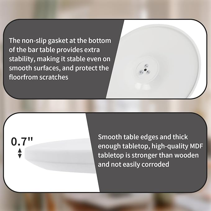 White Round Dining Table, Small Circle Dining Table for 2 Person, Modern 27.5" Tulip Table Kitchen Dinner Small Social Coffee Tables for Dining Room, Living Room, Restaurant, Cafe, Break Room or Lobby