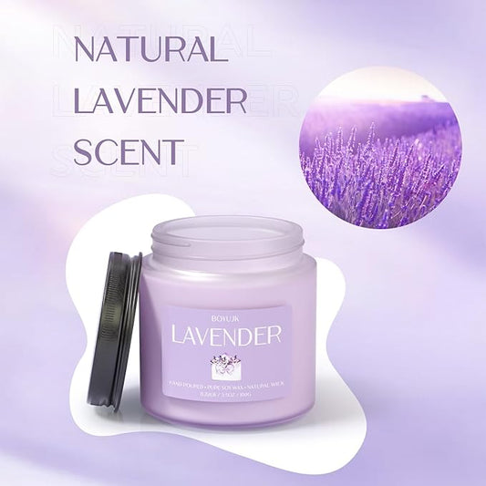 Lavender Candle, BOYUJK Scented Candles for Home, Scented Candle Set for Stress Relief and Promote Sleep, Candles Gifts for Women and Men