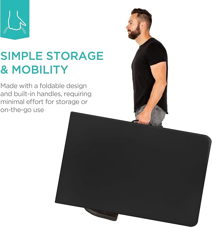 Best Choice Products 8ft Plastic Folding Table, Indoor Outdoor Heavy Duty Portable w/Handle, Lock for Picnic, Party, Pong, Camping - Black