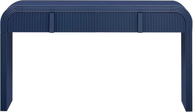 kevinplus 55'' Modern Console Table Sofa Table Entryway Table with 2 Drawers for Living Room, Contemporary Wood Console Table Sofa Table Sturdy Construction for Living Room, Blue