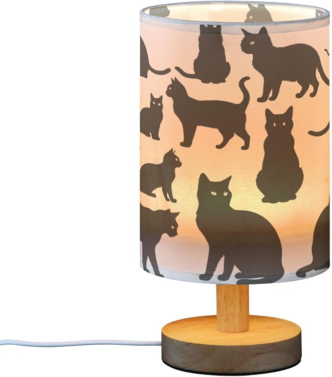Bolaz Small Table Lamp for Bedroom Cats Table Lamp Nightstand Lamp for Livingroom Office Reading Working Table Desk