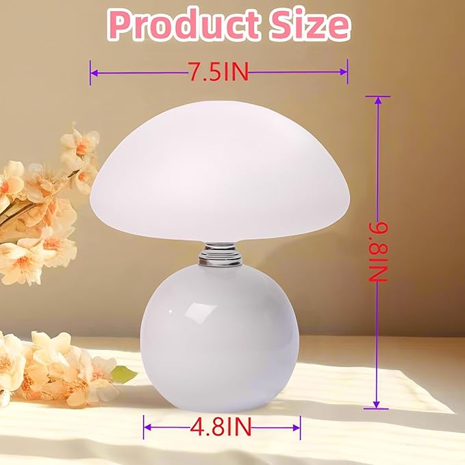 Mushroom Lamp for Bedroom Living Room,Mushroom Table Lamps for Bedside Night Stands,3 Color Temperature Desk Small Table Lamp,Cute Mini Modern Night Light Lamp,Unique Home Decoration