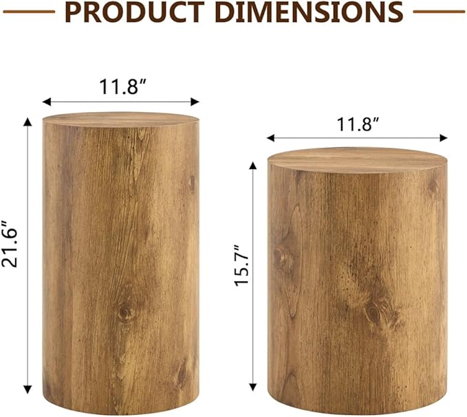 End Table Set of 2, Modern Round Side Table Sofa Couch Tables, Living Room Tables, Bedside Table Nightstand for Small Spaces, Bedroom