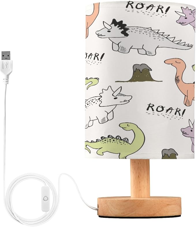 Bolaz Small Table Lamp for Bedroom Funny Dinosaur Table Lamp Nightstand Lamp for Livingroom Office Reading Working Table Desk