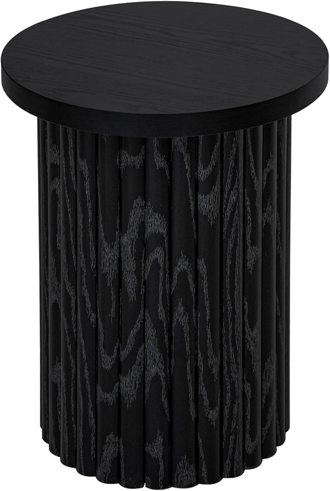 Nesting Coffee Table Set of 2, Modern Round Wooden Circle Accent Coffee Tables for Small Spaces Living Room Bedroom Balcony Office Drum Side Table