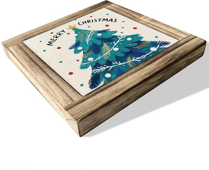 Modern Farmhouse Christmas Decor, Christmas Tree Decors, Decorative Wooden Block Sign, Rustic Home Office Decor, Cafe Shop Decors, Shelf Table Decoration, Merry Xmas Gifts