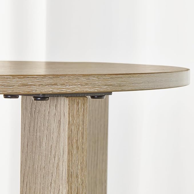 Round End Table with Storage Shelf,3 Tier Modern Side Table, Sofa Recliner Side Table,Accent Coffee Table,Nightstand for Living Room Bedroom for Small Spaces,19.7" D x 21.7" H