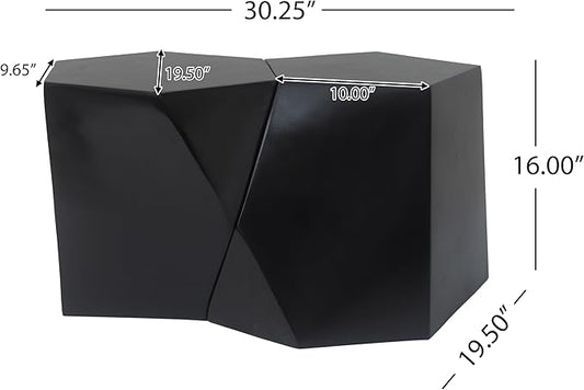 Nesting Coffee Table Set of 2, Modern Round Wooden Circle Accent Coffee Tables for Small Spaces Living Room Bedroom Balcony Office Drum Side Table