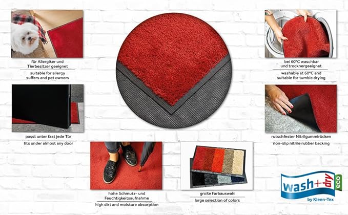 Wash and Dry Monotone Rug, Navy Blue Non-Slip Washable Doormat 20 x 30 in (Small)