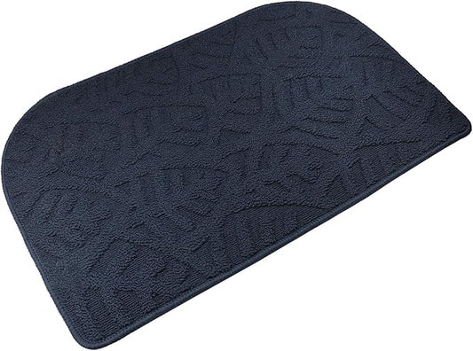 TOONOW Indoor Doormat Front Door Mat,30"x18", Low-Profile Machine Washable Kitchen Rug, Absorbent Mud Half Round Entrance Mat for Outdoors, Entryway, Patio, Bedroom, French Blue