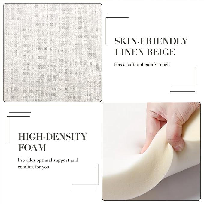 CIMOTA Storage Ottoman Bench, Upholstered End of Bed Storage Bench with Safety Hinge, Large Storage Chest with Seating, Modern Entryway Bench for Bedroom, Living Room, Linen Beige