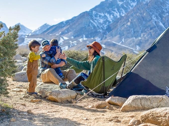 DOD Sugoi Chair - A Portable Camping and Backpacking Chair - Adjustable to The Ideal Height and Seating - Angle for Any Outdoor Activity - Olive