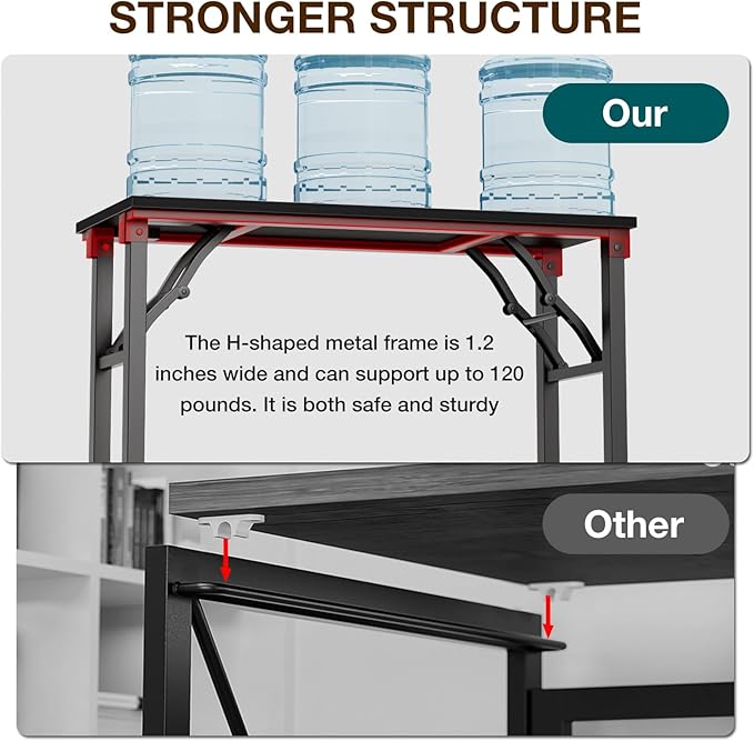 TEMI Small Computer Desk Folding Table - No Assembly, Compact 35.8" Foldable Desk with Power Outlets & USB Charging Port, Portable Small Office Desk, Ideal Mini Study Table, Dark Oak