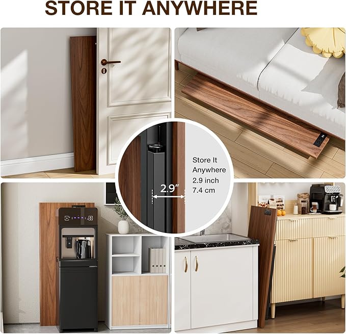 TEMI Small Computer Desk Folding Table - No Assembly, Compact 43.3" Foldable Desk with Power Outlets & USB Charging Port, Portable Small Office Desk, Ideal Mini Study Table for Narrow Spaces, Walunt