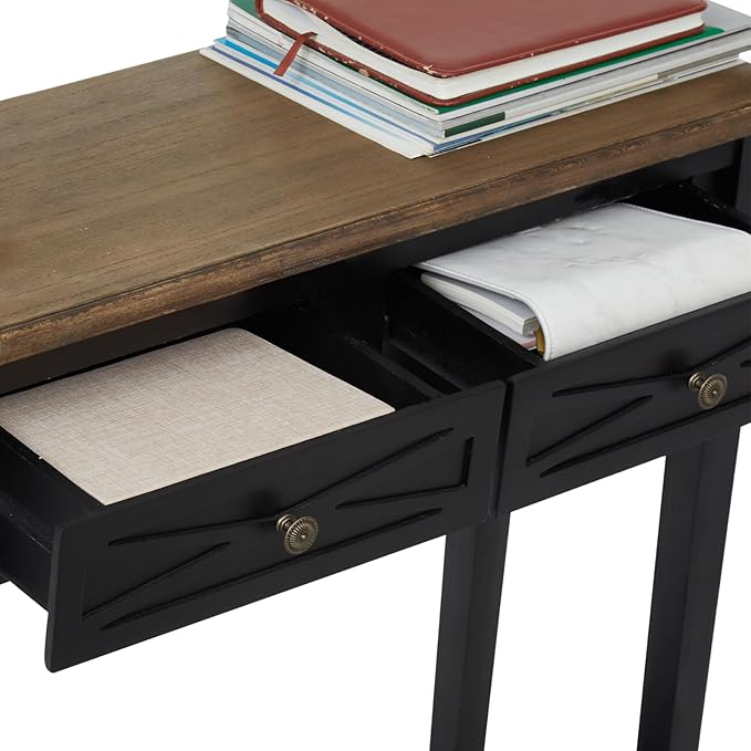 Kinfant Console Table with 2 Drawers, Narrow Entrance Table with Storage Shelf for Entryway, Living Room,Small Entryways, Hallways, Foyer Corridors, Behind The Sofa, Black