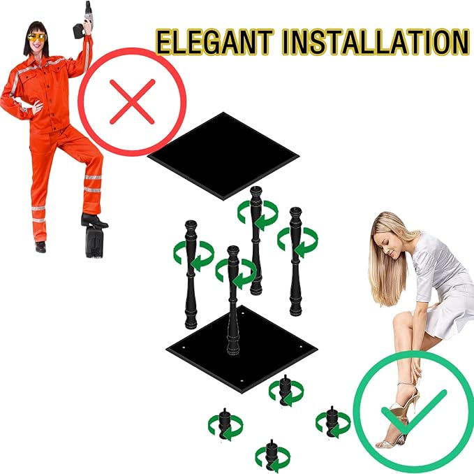 TaoHFE Square Black French Style End Side Table with Open Shelf Retro Vintage 2-Tier Bedside Table for Living Room Small Space