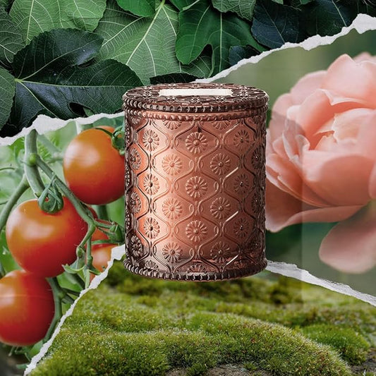 LA JOLIE MUSE Tomato & Vine Candle - Tomato Leaf, Rose, Moss | 6 oz Natural Soy Wax | 40 Hours Clean Burn | Fresh Garden Scented Candle | Gift-Ready for Hosts & Gatherings