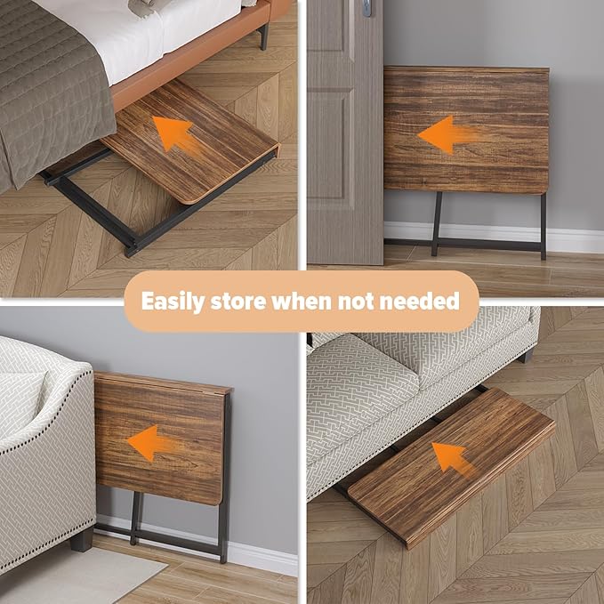 WOHOMO Folding Desk, 47.2" Foldable Computer Desk for Bedroom, Space Saving Computer Table Writing Workstation for Home Office, Easy Assembly, Walnut