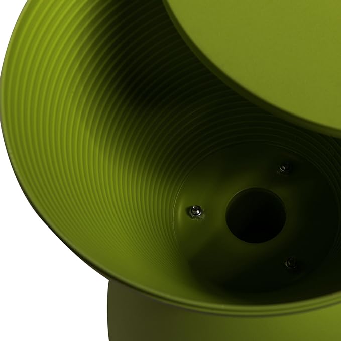 LeisureMod Green Hourglass Side Table with Storage – Modern Ribbed Drum End Table, Removable Lid, Compact Accent Table for Indoor/Outdoor Use