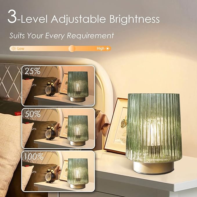 Dorm Battery Operated Lamp with Remote Control for New Home Decor,Cordless Dimmable Brightness Small Decorative Lamp with Timer for Shelf/Entryway/Corner/Patio/Small Spaces (Forest Green)
