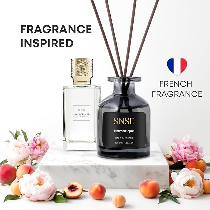 SNSE Narcotique Reed Diffuser Set - Premium Reed Diffusers for Home with Diffuser Reeds, Luxurious Gift Aroma, Sophisticated Scent, Ideal for Relaxation, Elegant Home Fragrance