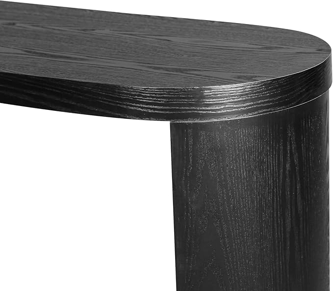 kevinplus 60'' Modern Black Console Table Sofa Table for Entryway Living Room, Sturdy Construction, Curved Legs, Black