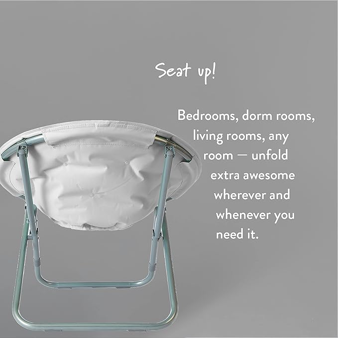 Urban Lifestyle Micromink Foldable Saucer Chair, Grey