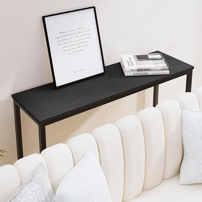 39.4” Console Table, Hallway Entrance Table Sofa Table Behind Couch, for Living Room, Entryway, Easy Assembly, Accent Table, Black