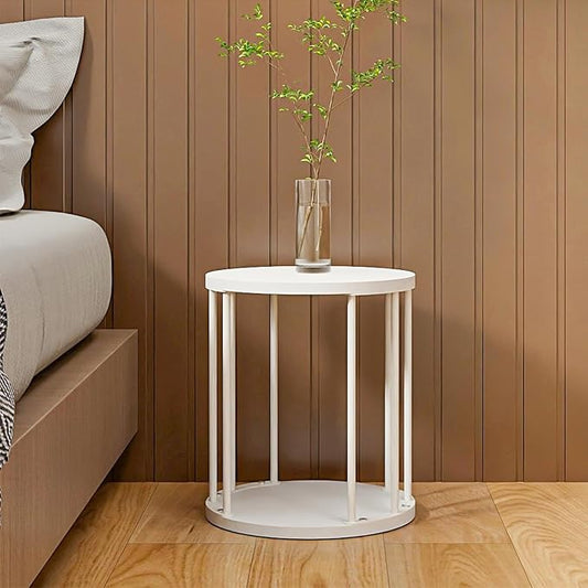 HDANI Wooden Stool Set of 2 for Kids,Adults,300lbs Load Capacity Garden Round Wood Stool,Non-Slip Small Step Stool for Plant Stand,Kitchen,Bathroom and Bedroom,White