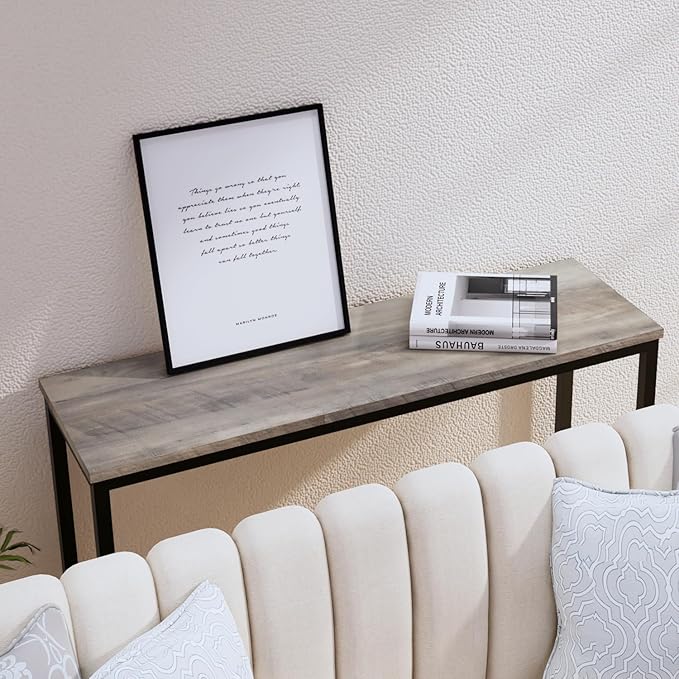 39.4” Console Table, Hallway Entrance Table Sofa Table Behind Couch, for Living Room, Entryway, Easy Assembly, Accent Table, Grey