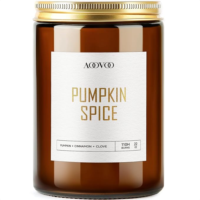 AOOVOO Pumpkin Spice Candles - 22 oz Scented Candles, Aromatherapy Candle, Soy Candle for Home Scented