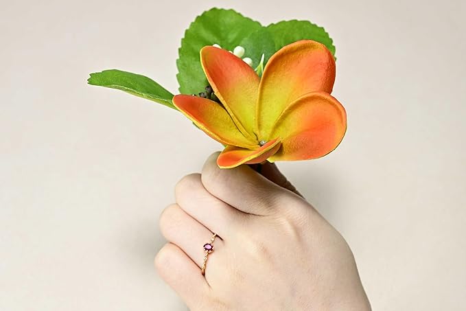 Birthday Gifts for Women Men 10pcs Unique Red Green Flowers PU Real Touch Flowers Hawaiian Plumeria Frangipani Artificial Flowers for DIY Birthday Gifts Wedding Gifts Home Decor Table Centerpiece