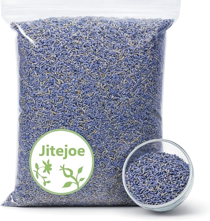 Dried Lavender Flowers, Natural Flowers Buds, Fragrant Lavender Bulk for Drawers and Closets, Wholesale Dried Flowers for Soap, Candle, Sachets and DIY (2 Pound)