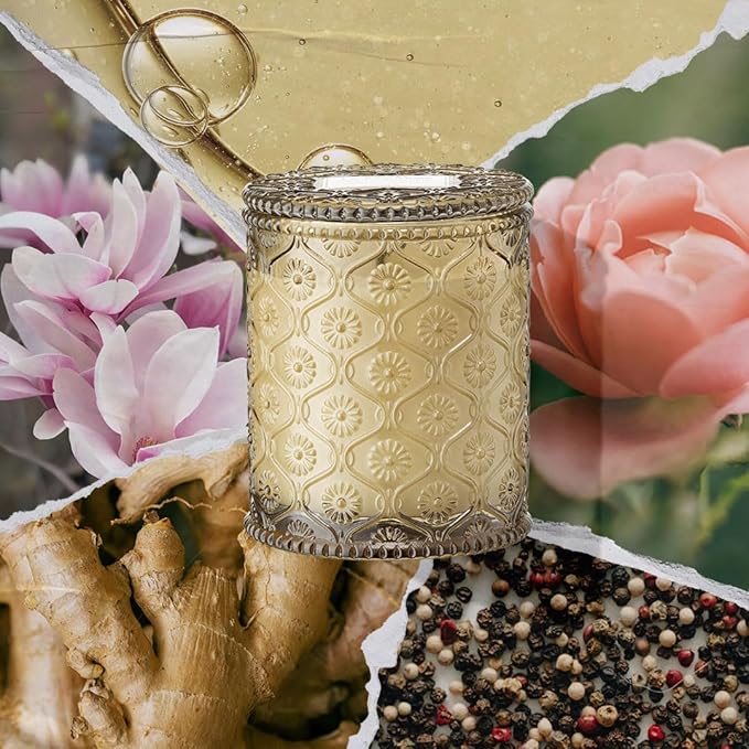LA JOLIE MUSE Fall Candle | Ginger & White Musk Candles – Ginger, Lemongrass & Musk | 6 oz Soy Candle | Natural Soy Wax | 40 Hours Clean Burn | Gift-Ready for Fall Transitions| Seasonal Home Décor