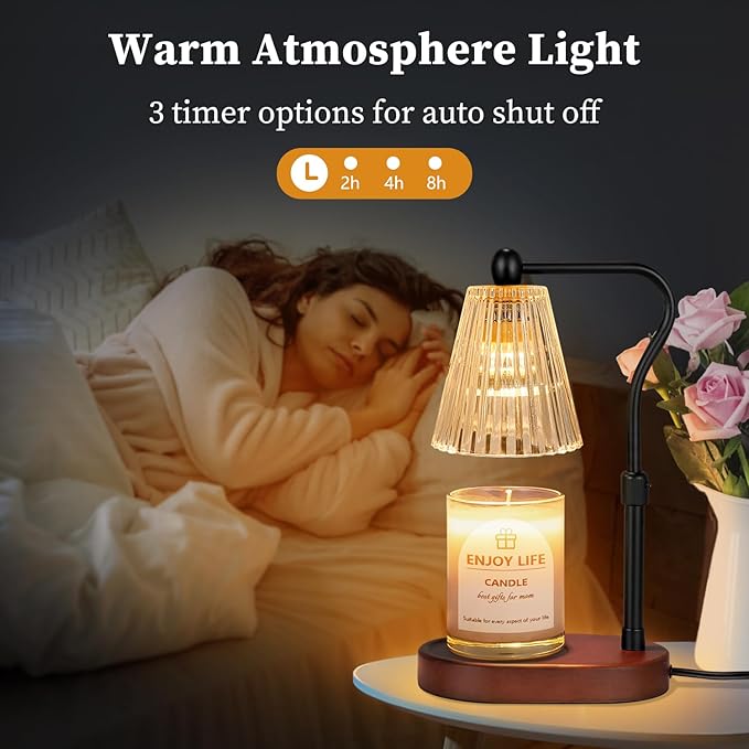 Candle Warmer Lamp with Timer Dimmer Adjustable Height,Mothers Day Gifts,Electric Wax Warmer Vintage Home Decor for Scented Jar Candles,Birthday Gifts for Women