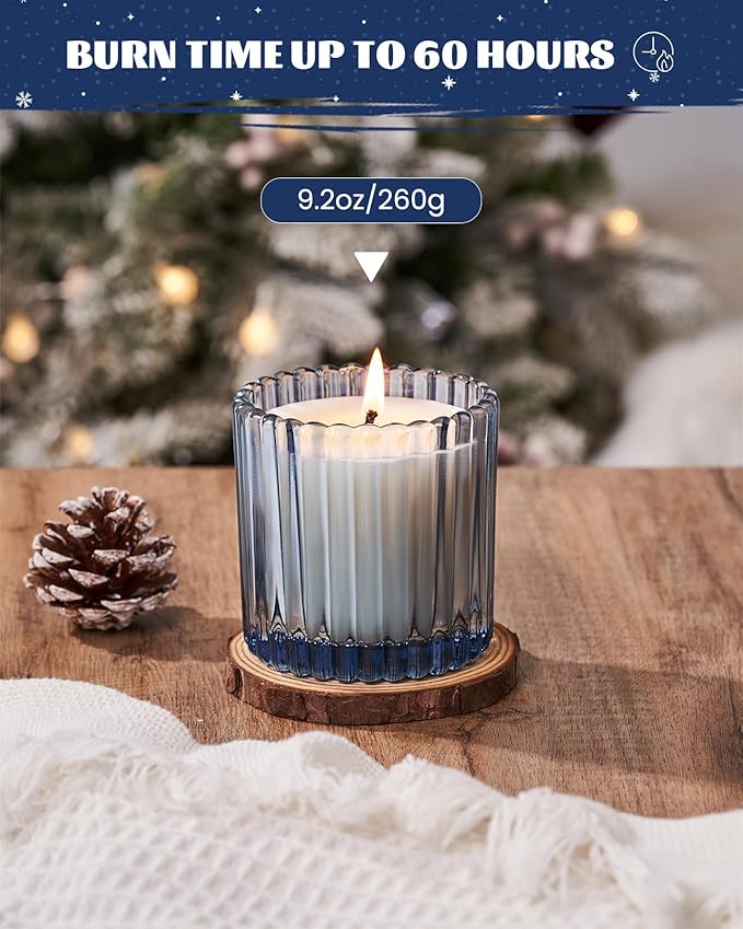 M&SENSE Mulled Cider Scented Candles, Soy Candles Non Toxic, 9.2oz Natural Organic Clean Burning Up to 60 Hours, Christmas Home Decor Gifts for Men Women