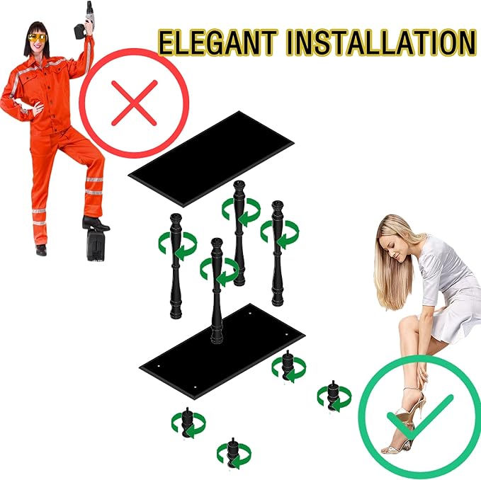 TaoHFE Narrow End Table - 2-Tier European Style Vintage Side Table for Living Room, Bedroom, Small Spaces - Black Wooden Retro Bedside Table