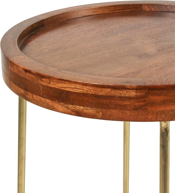 East at Main Aria Solid Mango Wood Tray Top Table (Side Table)