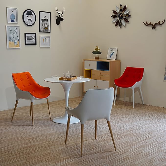 Tulip Table 32" Round Dining Table Set for 4, Mid Century Modern Circle Dining Table with Pedestal Base (White)